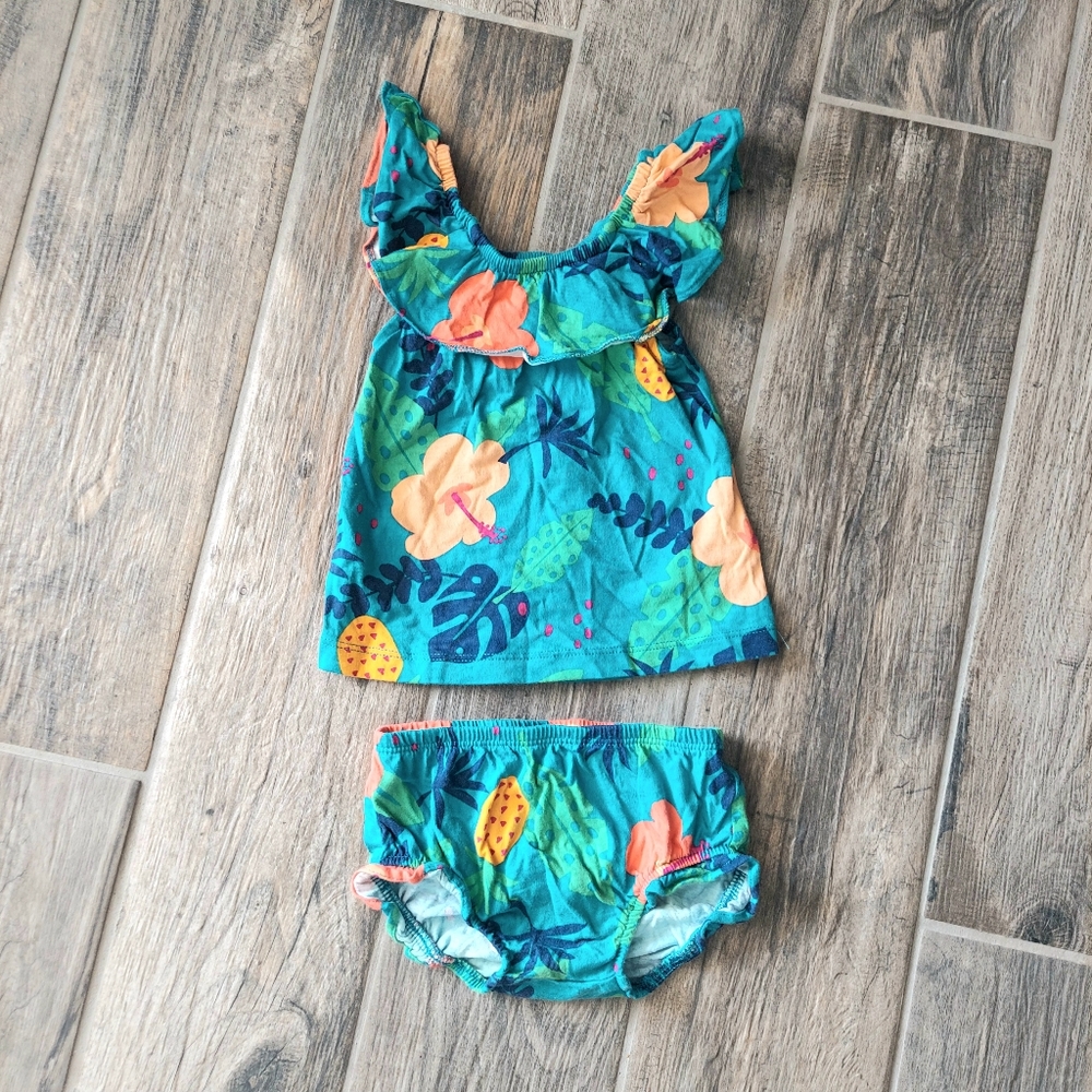 Tropical Flower Outfit Set- 18 Monthd